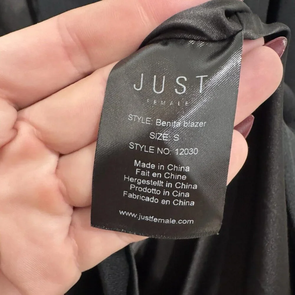 Women’s JUST FEMALE Benita‎ Blazer Black Size Small S Style 12030 - Picture 6 of 10